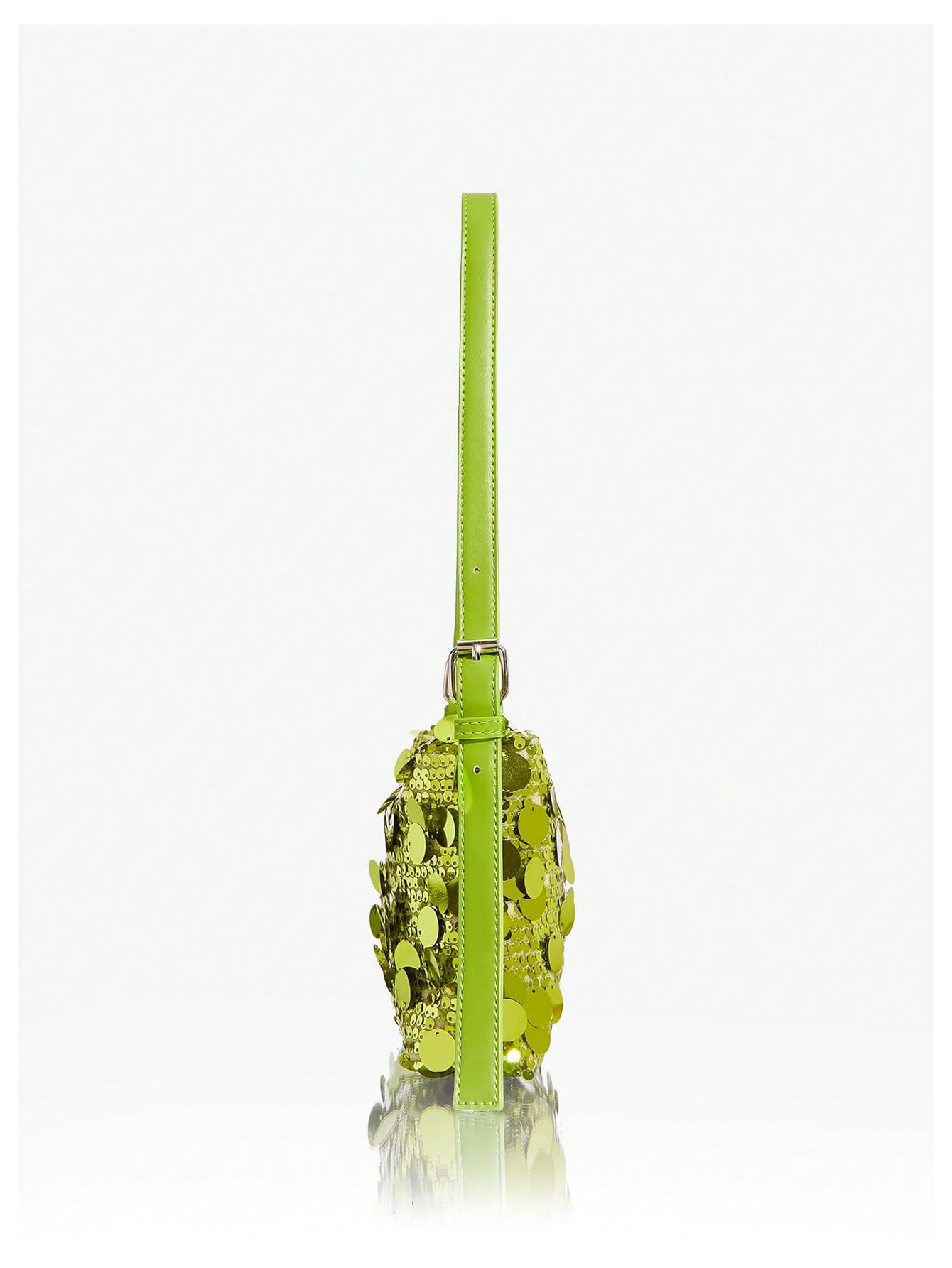 Lime Green Sequin Shoulder Bag - Image 3