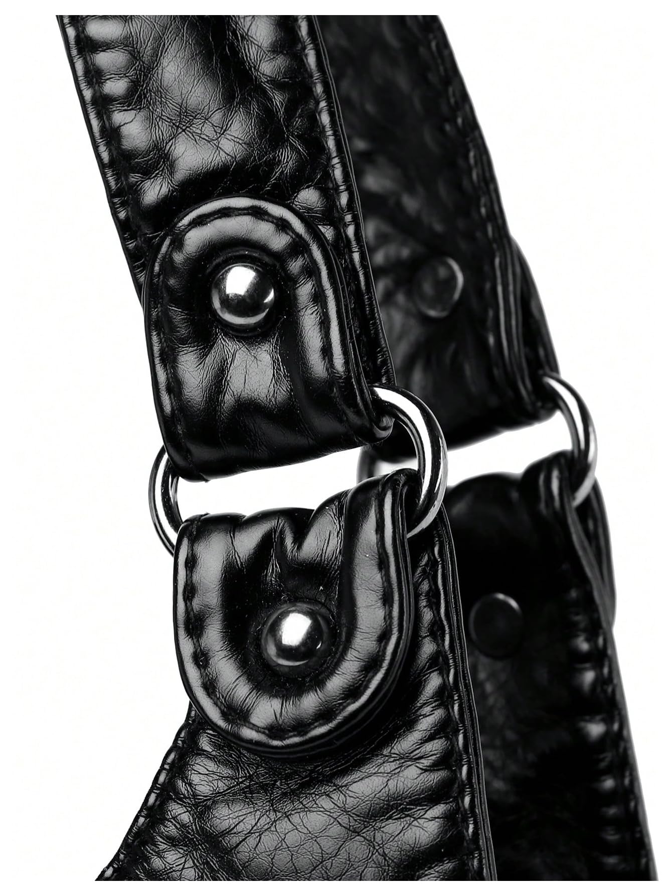 Black Vintage Multi-Pocket Shoulder Bag - Image 4