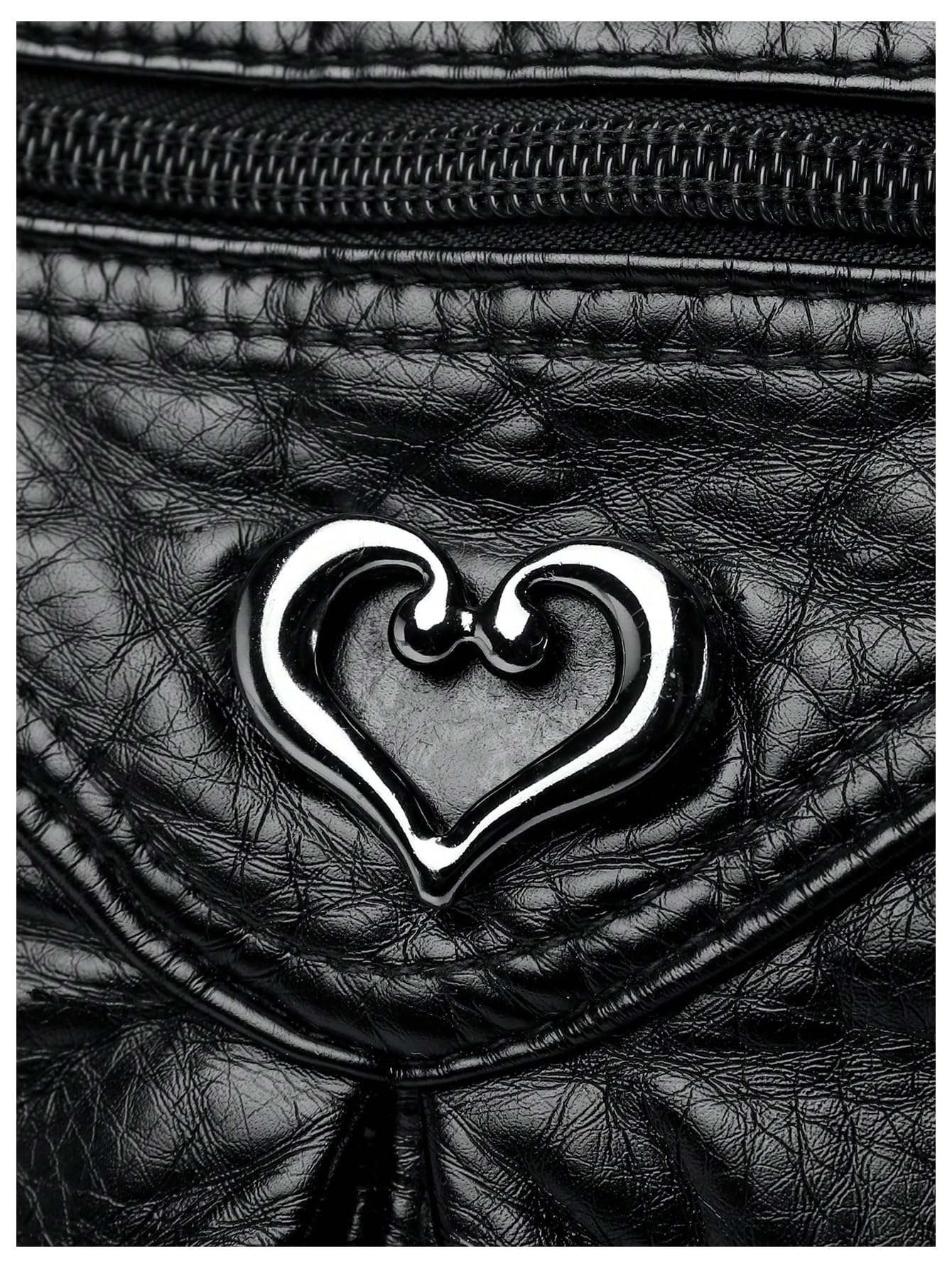 Black Vintage Multi-Pocket Shoulder Bag - Image 5