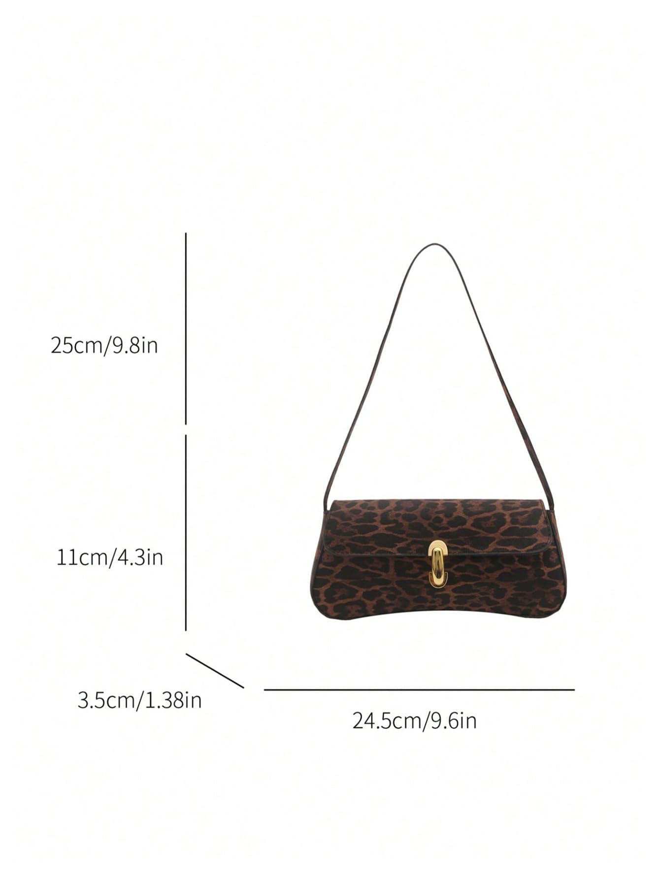 Brown leopard print buckle shoulder bag - Image 4