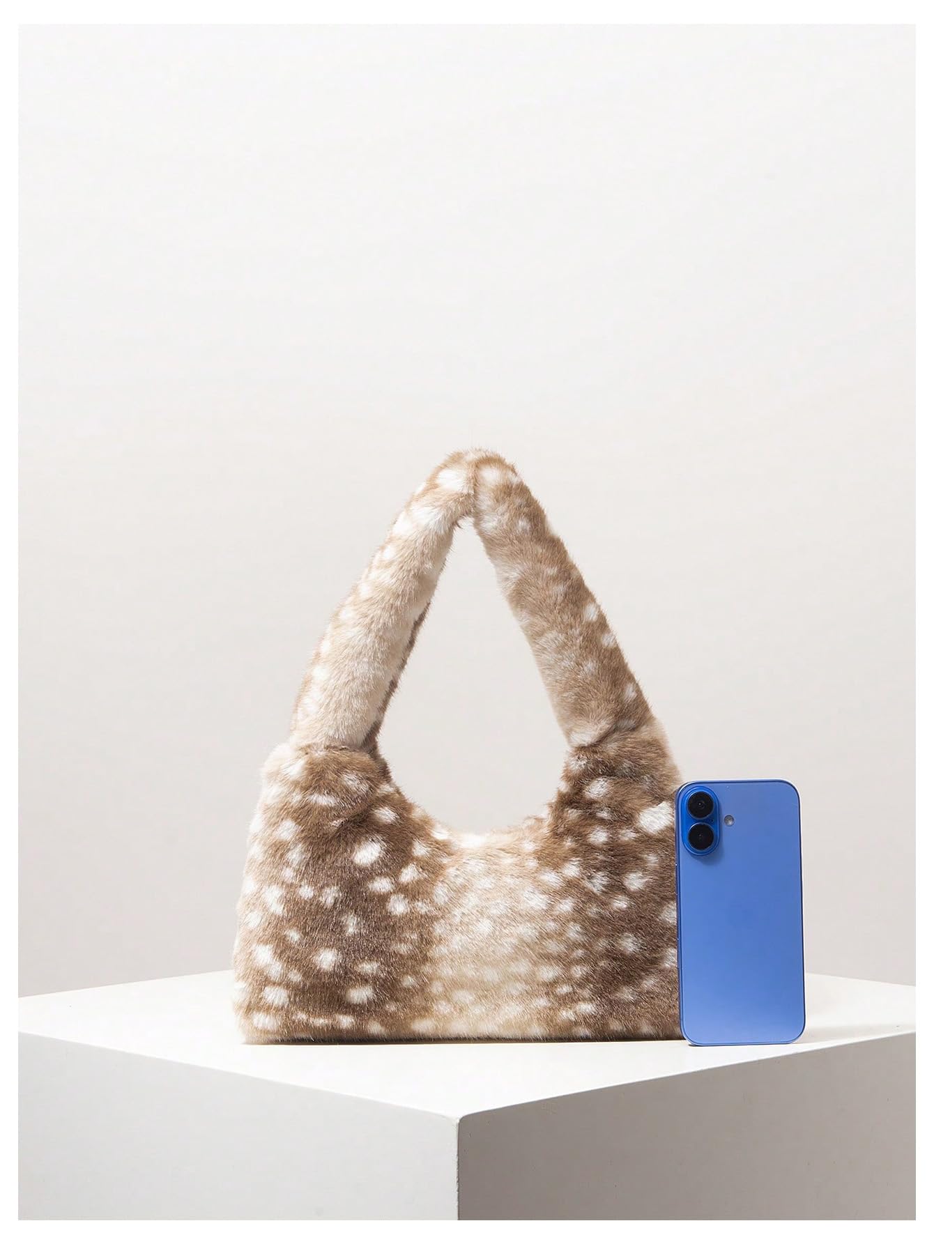 Brown Spotted Faux Fur Shoulder Bag - Image 2