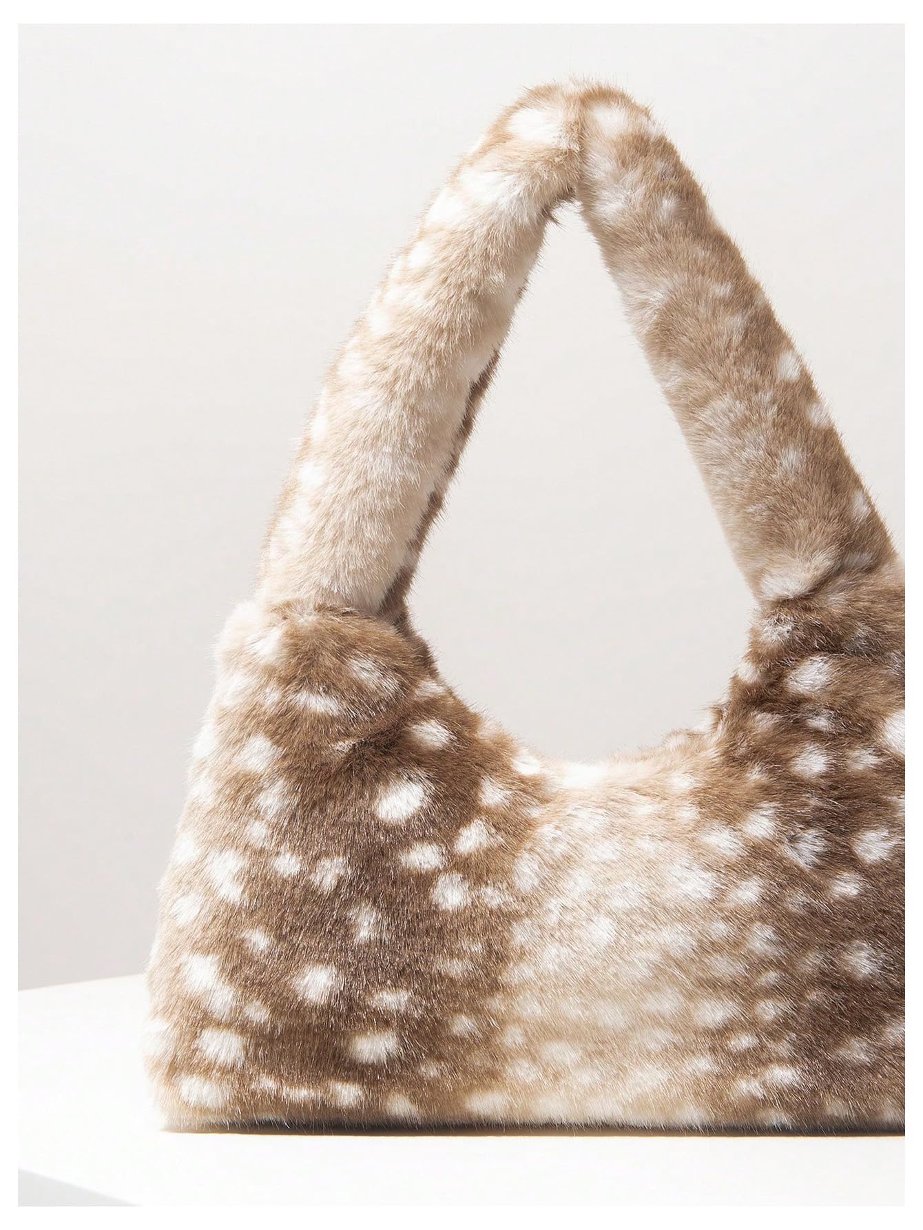 Brown Spotted Faux Fur Shoulder Bag - Image 4