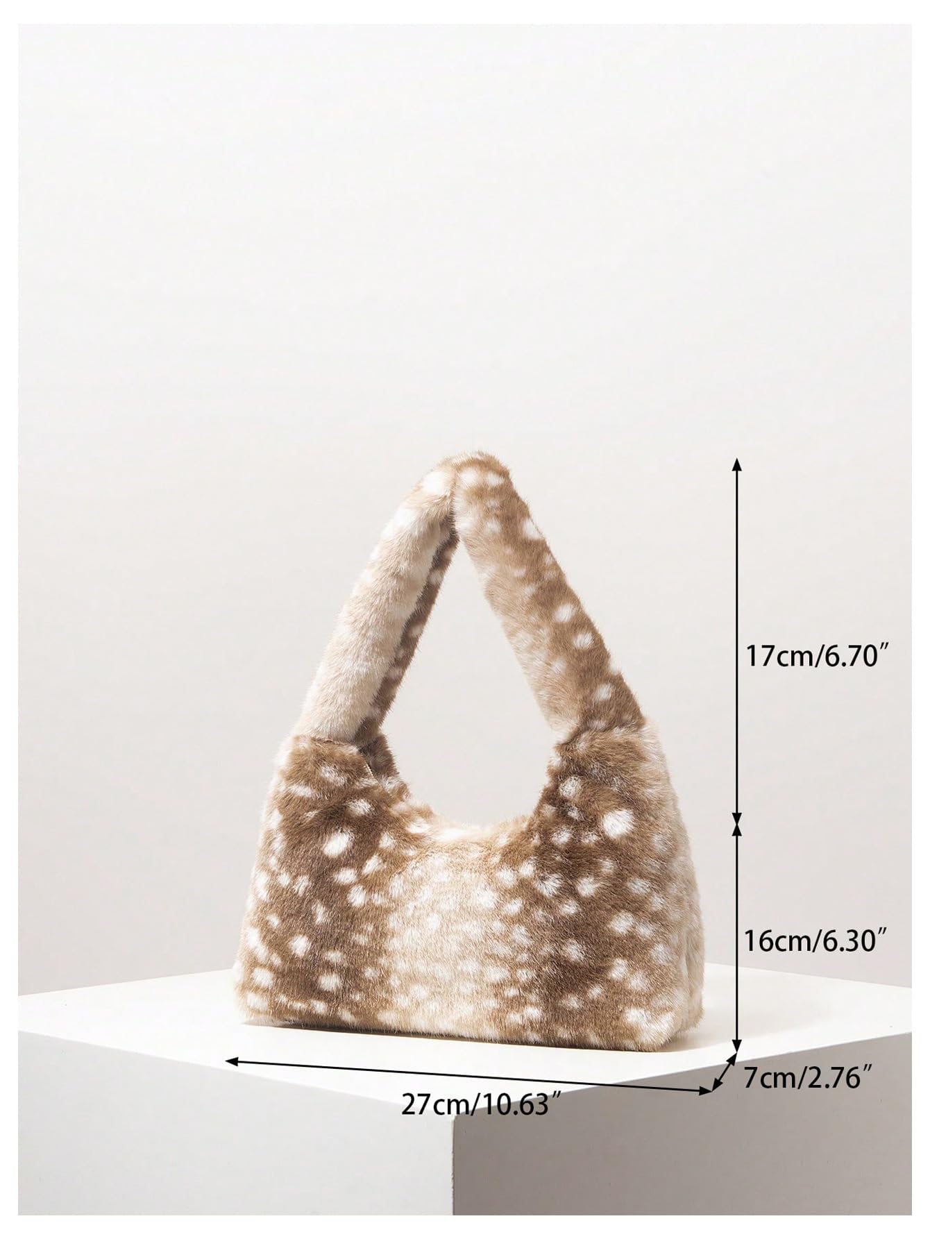 Brown Spotted Faux Fur Shoulder Bag - Image 3