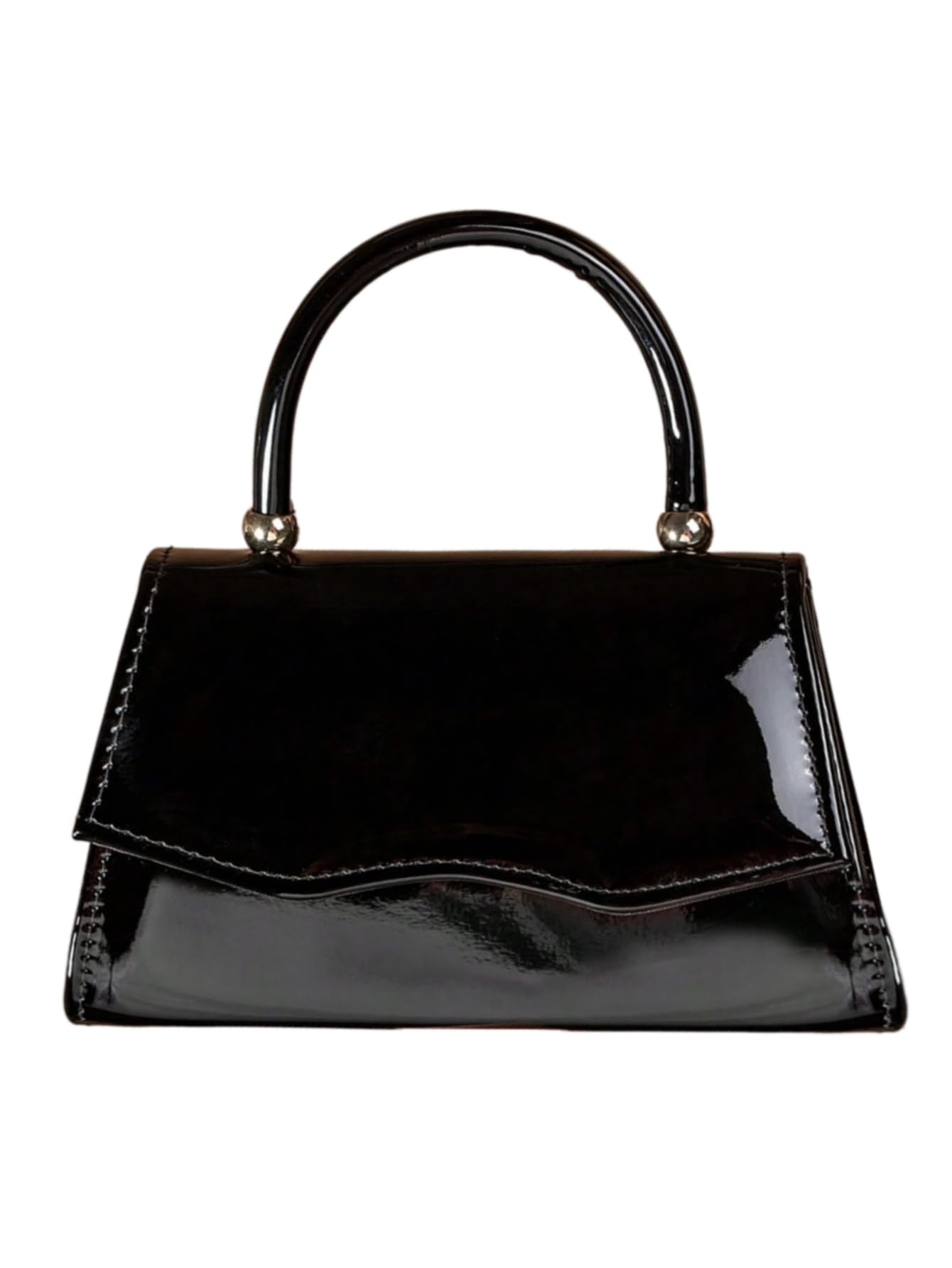 Black structured flap handbag