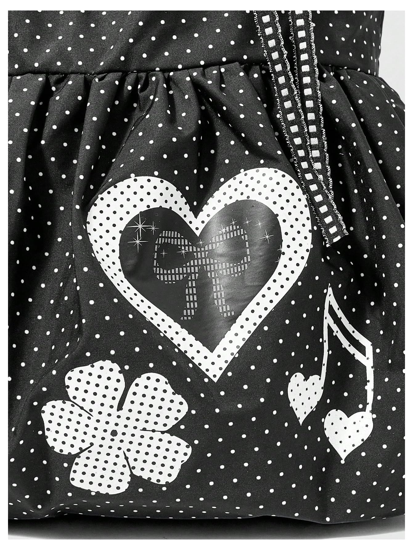 Black polka dot bow shoulder handbag - Image 5