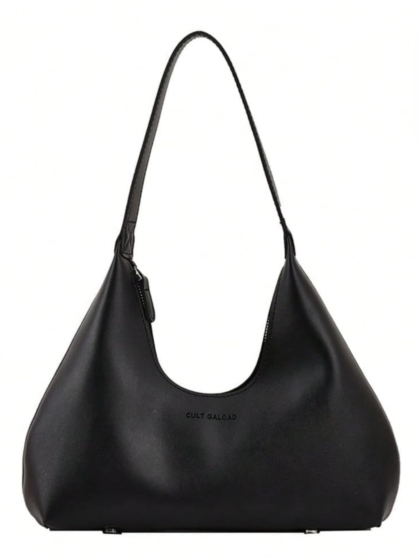 Black Minimalist Slouch Shoulder Bag