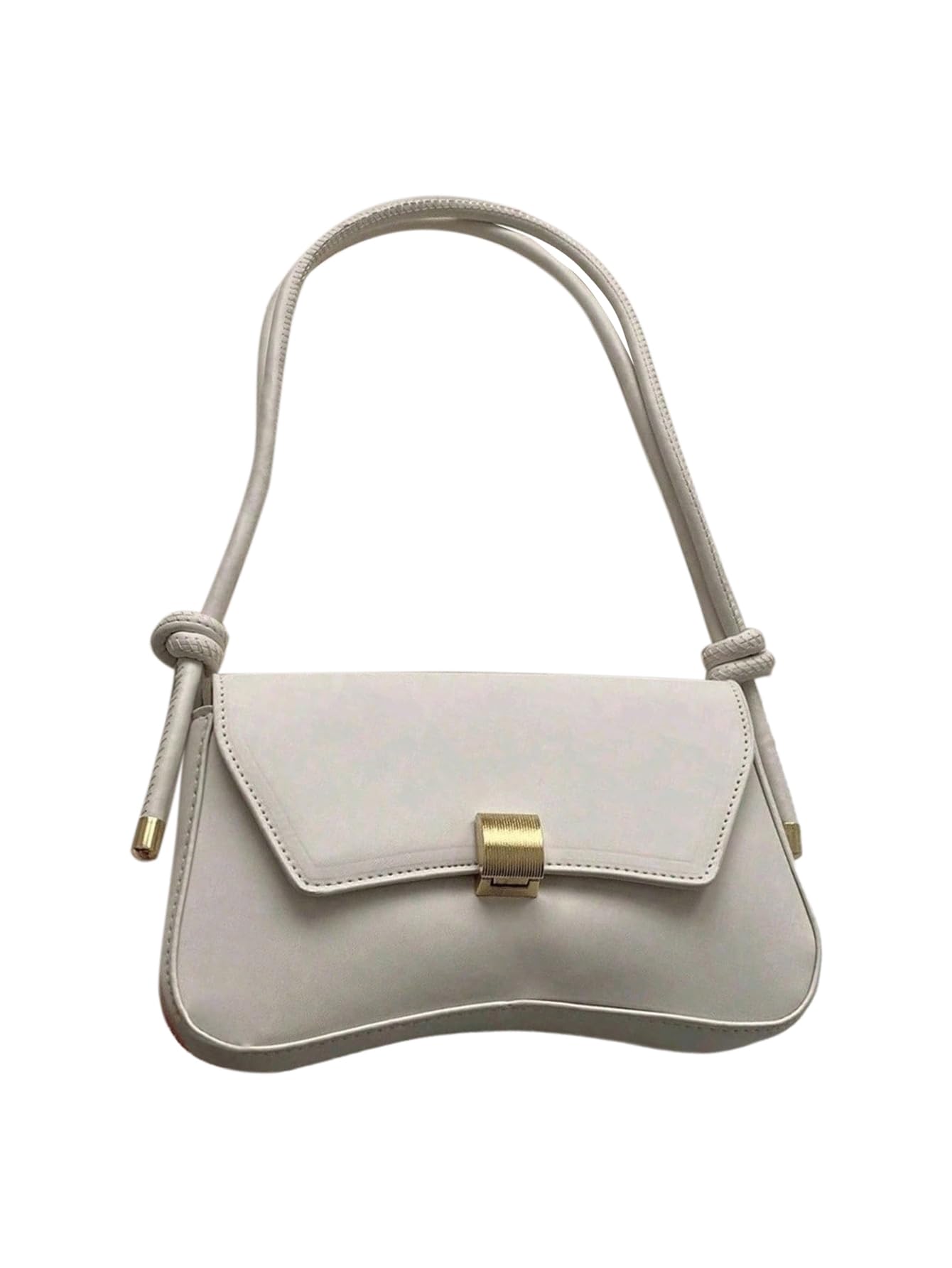 White flap shoulder bag