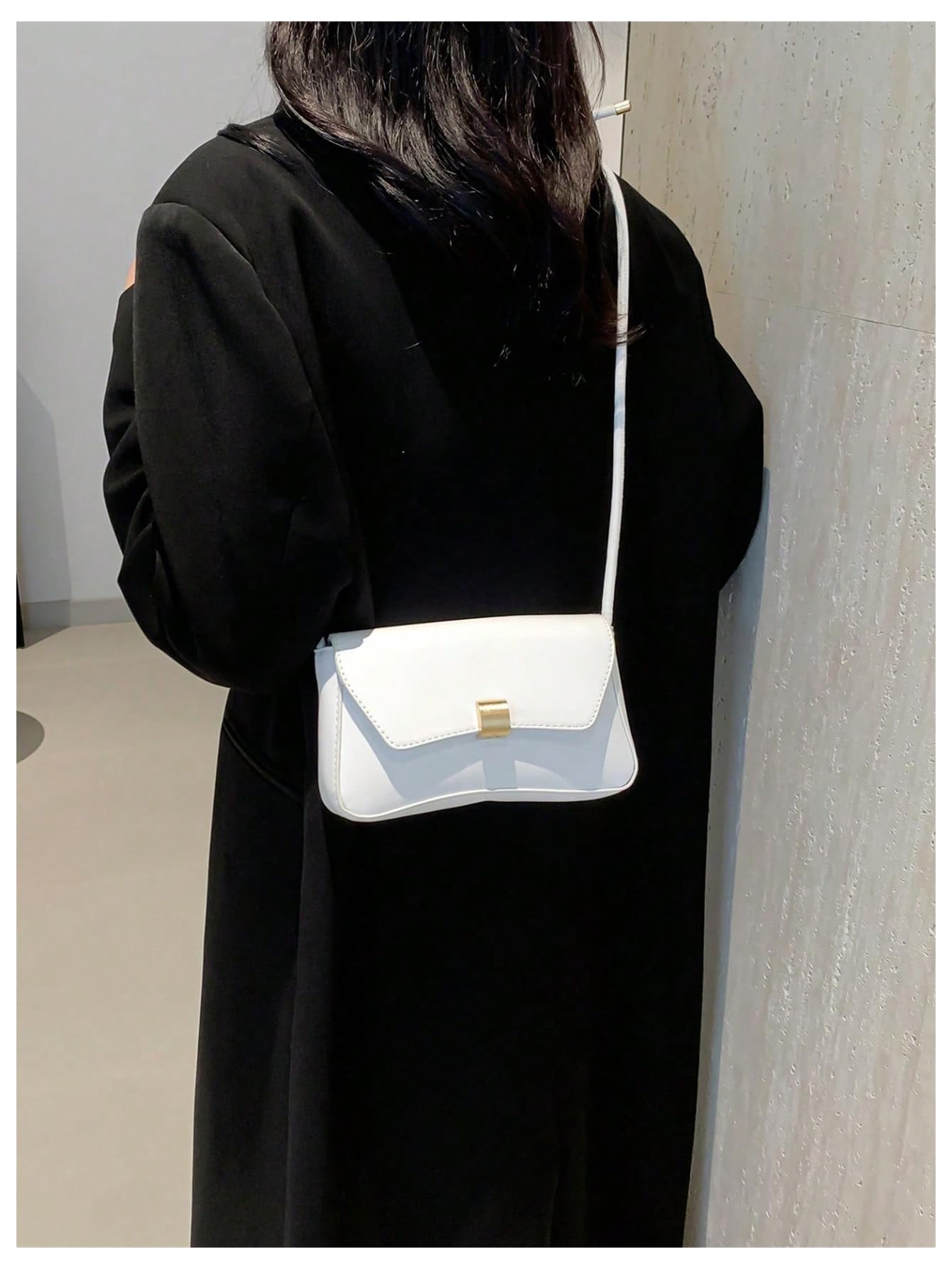White flap shoulder bag - Image 3