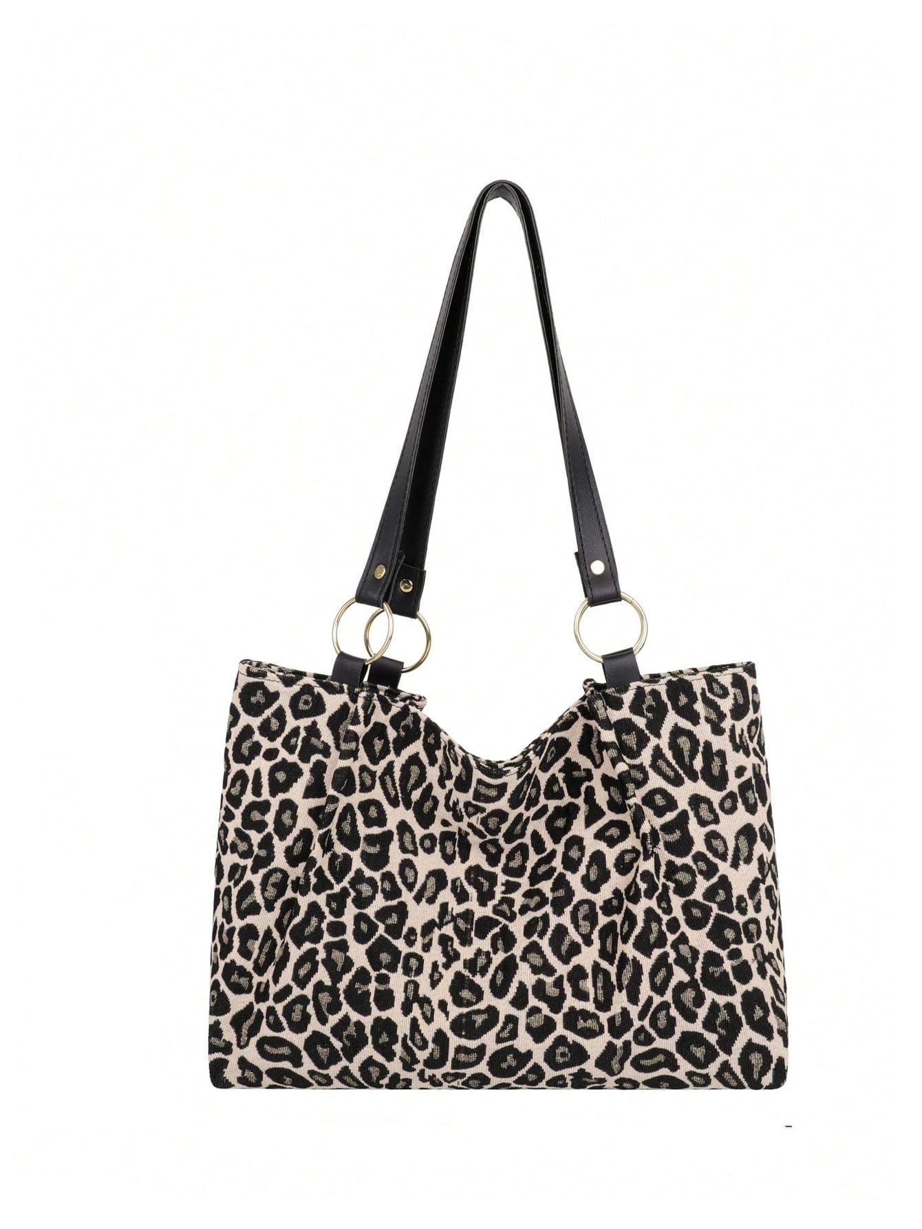 Leopard Print Large Shoulder Tote Bag