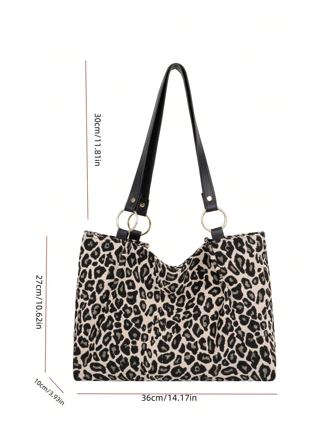 Leopard Print Large Shoulder Tote Bag - Image 4